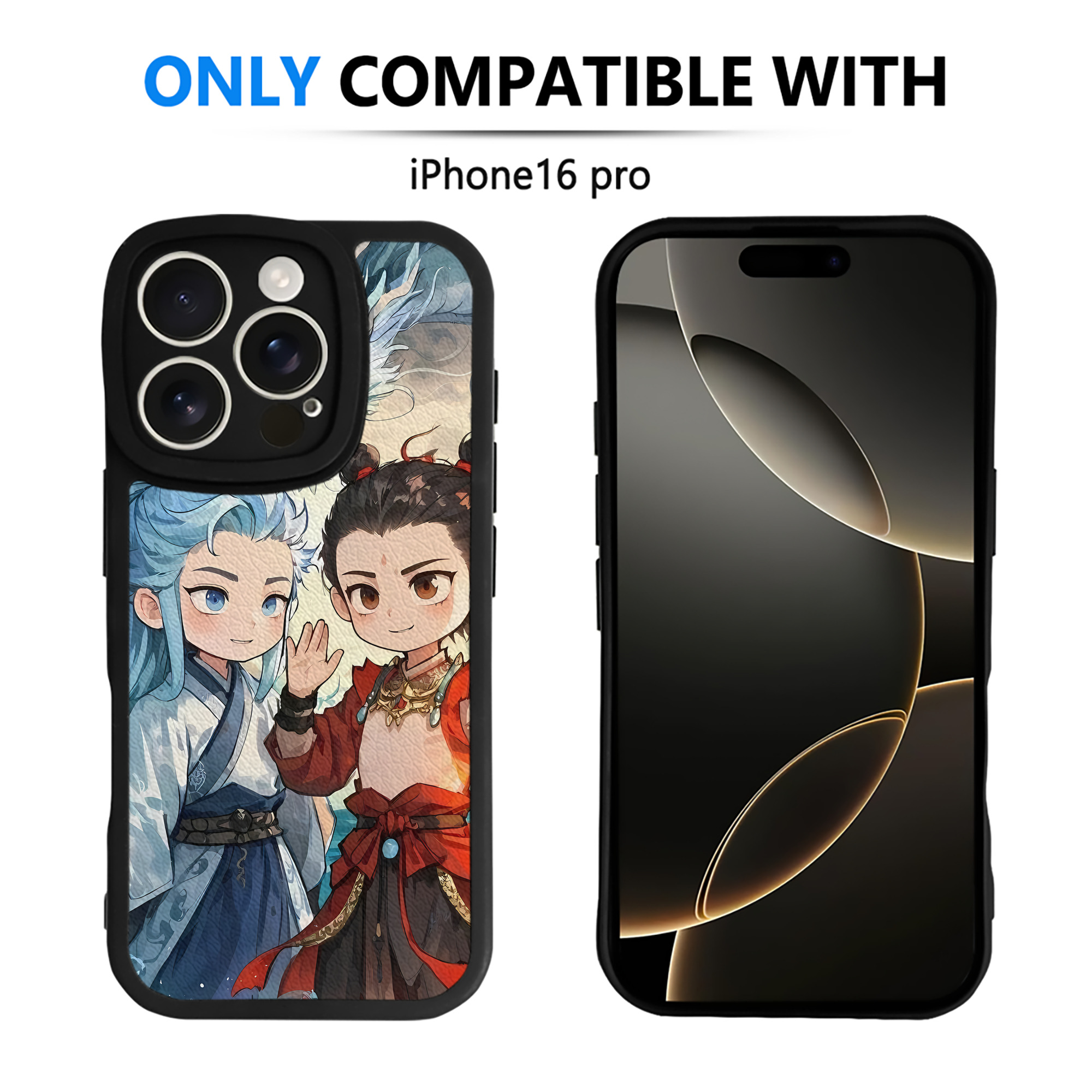 （画像用） Ne Zha 2 ナタ 魔童の大暴れ 【iPhone 16シリーズ対応】シリコンスマホケース（レザー調） 材質：シリコン